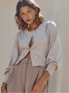 Wilfred - Cream Merino Wool Button-Up Sweater